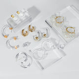 Clear Acrylic Geometric Drop Earrings for Women