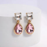 Pink Crystal Statement Earrings Acrylic Rhinestone Jewelry