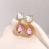 Pink Crystal Statement Earrings Acrylic Rhinestone Jewelry