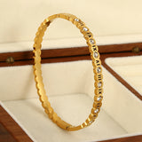 Zircon Roman Numerals Stainless Steel Bangle Bracelet for Women
