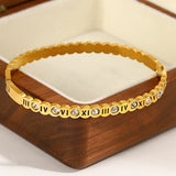 Zircon Roman Numerals Stainless Steel Bangle Bracelet for Women