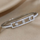 18K Plated Rhinestone Metal Bracelet Bangle Charm Jewelry