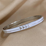 Enamel Arrow Texture Stainless Steel Bracelet 18K Plated