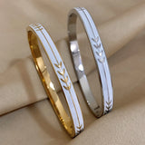Enamel Arrow Texture Stainless Steel Bracelet 18K Plated