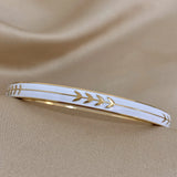 Enamel Arrow Texture Stainless Steel Bracelet 18K Plated