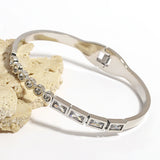 Zircon Geometric Steel Bangle Bracelet for Women 18K Plated
