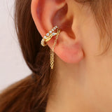 Punk Ear Clip Silver Earrings Metal Chain Clip Earrings Gift Jewelry