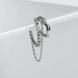 Punk Ear Clip Silver Earrings Metal Chain Clip Earrings Gift Jewelry