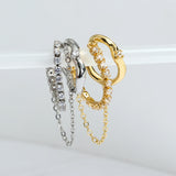 Punk Ear Clip Silver Earrings Metal Chain Clip Earrings Gift Jewelry