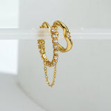 Punk Ear Clip Silver Earrings Metal Chain Clip Earrings Gift Jewelry