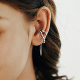 Punk Ear Clip Silver Earrings Metal Chain Clip Earrings Gift Jewelry