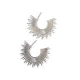 Metal Fan Shape Hoop Earrings for Women