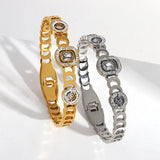 Multicolor Rhinestone CZ Stainless Steel Bangle Bracelet