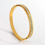 Multicolor Rhinestone CZ Stainless Steel Bangle Bracelet