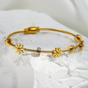Daisy Stainless Steel Thin Chain Bracelet for Women