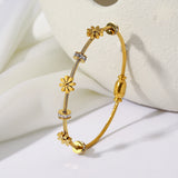 Daisy Stainless Steel Thin Chain Bracelet for Women