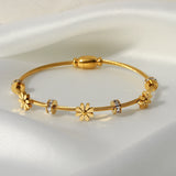 Daisy Stainless Steel Thin Chain Bracelet for Women