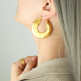 Chunky Hoop Earrings for Women Punk Thick Ear Jewelry