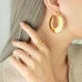 Chunky Hoop Earrings for Women Punk Thick Ear Jewelry