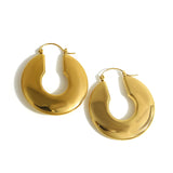 Chunky Hoop Earrings for Women Punk Thick Ear Jewelry