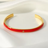 Colorful Orange Enamel Cuff Bangles Vintage Bracelets