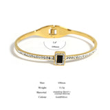 316L SS Green Stone Bangle Bracelet for Women