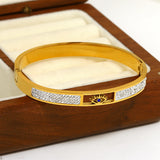 Boho Hollow Evil Eye Stainless Steel Bangle Bracelet