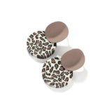 Leopard Polymer Clay Drop Earrings Round Pendant Dangle Earrings