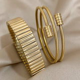 Waterproof Stainless Steel Watch Band Chain Wide Bracelet