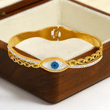 Stylish Evil Eye Shell Bracelet Stainless Steel Bangle