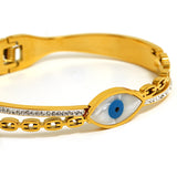 Stylish Evil Eye Shell Bracelet Stainless Steel Bangle