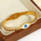 Stylish Evil Eye Shell Bracelet Stainless Steel Bangle