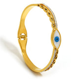 Stylish Evil Eye Shell Bracelet Stainless Steel Bangle