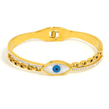 Stylish Evil Eye Shell Bracelet Stainless Steel Bangle