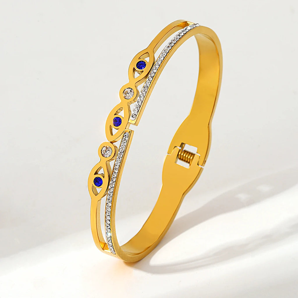 Vintage Boho Evil Eye Stainless Steel Bangles & Bracelets for Women