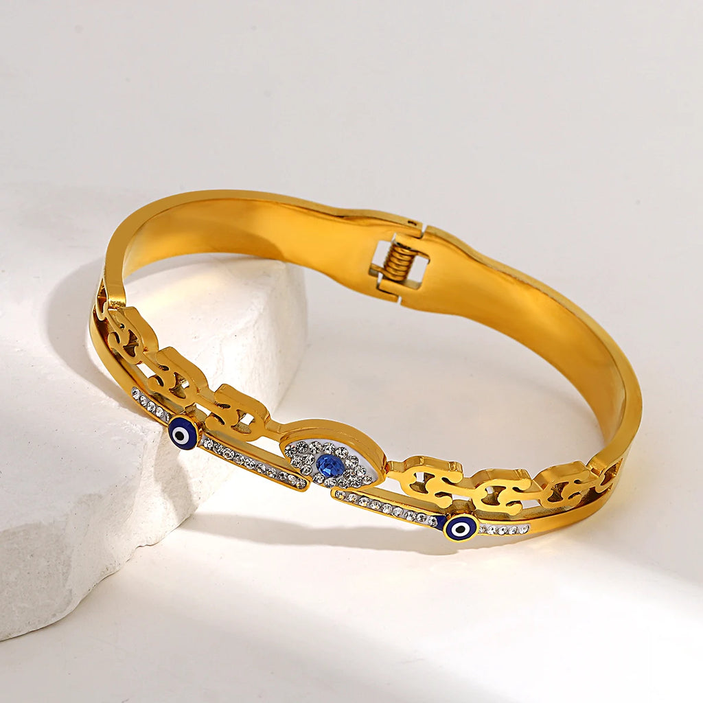 Vintage Boho Evil Eye Stainless Steel Bangles & Bracelets for Women
