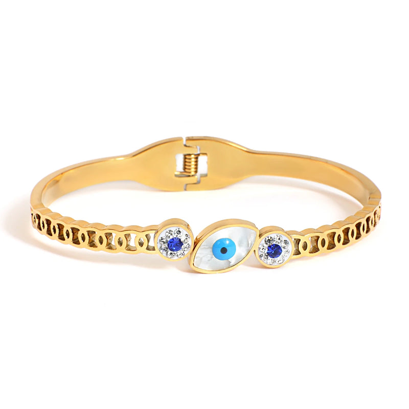 Vintage Evil Eye Stainless Steel Bangles for Women