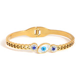 Vintage Evil Eye Stainless Steel Bangles for Women