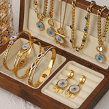 Vintage Evil Eye Stainless Steel Bangles for Women