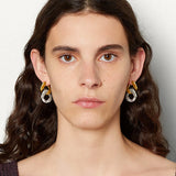 Vintage Silver Cuban Chain Hoop Earrings for Women