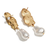 Vintage Geometric Earrings Retro Pearl Women