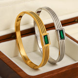 Waterproof CZ Stainless Steel Bangle Bracelet for Women