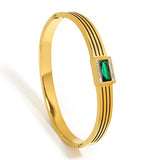Waterproof CZ Stainless Steel Bangle Bracelet for Women