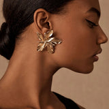 Vintage Metal Flower Big Earrings for Women