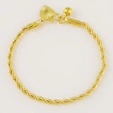 24K Twisted Rope Plated Bracelet for Men & Women