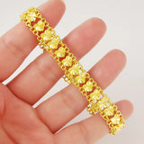 24k Flower Heart Bracelet for Women