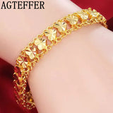 24k Flower Heart Bracelet for Women