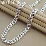 925 Silver 10MM Cuban Chain Necklace For Women Men