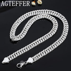 925 Silver 10MM Necklace Chain Men Women Jewelry