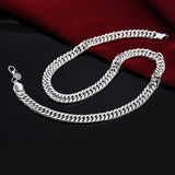 925 Silver 10MM Necklace Chain Men Women Jewelry